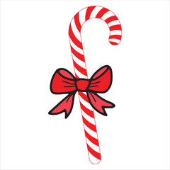 Obraz premium Candy Cane christmas clip art design on plain white transparent isolated background for card, shirt, hoodie, sweatshirt, apparel, card, tag, mug, icon, poster or badge