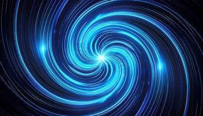 bright blue neon vortex abstract glowing swirl black background