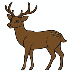 Reindeer Christmas clip art design on plain white transparent isolated background for card, shirt, hoodie, sweatshirt, apparel, card, tag, mug, icon, poster or badge