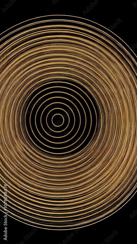 Poster a circular pattern of golden lines creates a mesmerizing optical illusion against a black background