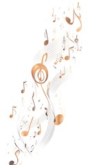 Naklejka premium Black musical notes floating on a white background for decoration