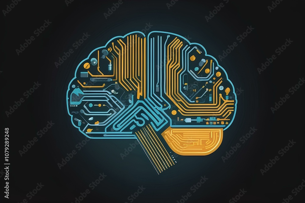 Aufkleber conceptual design symbolizing artificial intelligence and neural networks with a touch of elegance