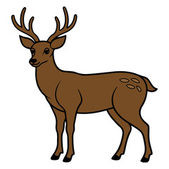 Obraz premium Reindeer Christmas clip art design on plain white transparent isolated background for card, shirt, hoodie, sweatshirt, apparel, card, tag, mug, icon, poster or badge