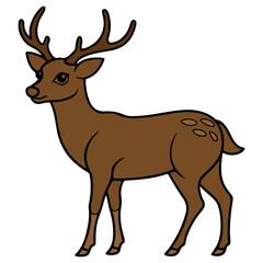 Reindeer Christmas clip art design on plain white transparent isolated background for card, shirt, hoodie, sweatshirt, apparel, card, tag, mug, icon, poster or badge