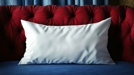 "Simple Comfort: Blank Soft Pillow on a Sofa"