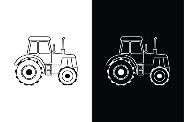 Farmer tractor icon isolated vector icon illustration on white background.