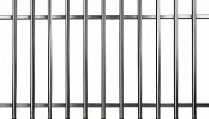 metal prison bars with horizontal layout  isolated on transparent