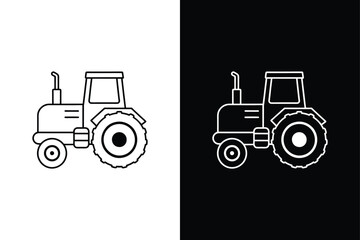 Farmer tractor icon isolated vector icon illustration on white background.