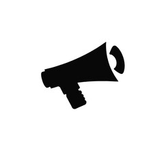 a black and white icon of a megaphone