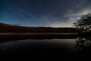 A view of Orion over Coniston Water in the English Lake District.