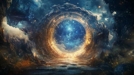 A gateway between different worlds, like a portal that connects different times and spaces. Like a Stargate, it transports people or objects instantly.