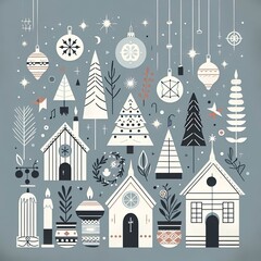 Obraz premium Calm composition with the colors of Scandinavian Christmas