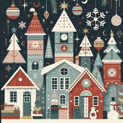 Calm composition with the colors of Scandinavian Christmas