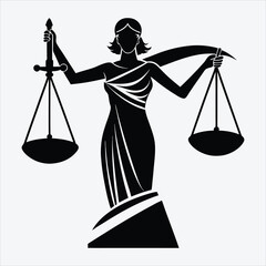 Justice for All cream, Silhouette White background illustration, Generative Ai