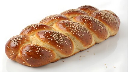 Freshly Baked Challah Loaf with Golden Crust