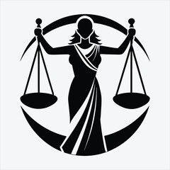Justice for All cream, Silhouette White background illustration, Generative Ai