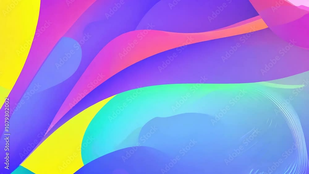 Poster colorful abstract animation with flowing shapes and vibrant hues generative ai