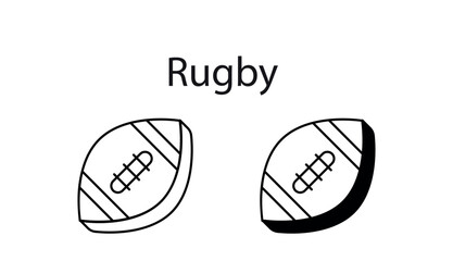 Rugby icon design with white background stock illustration
