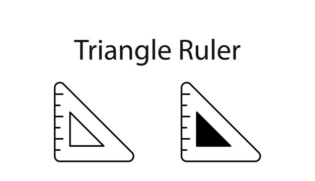 Triangle Ruler icon design with white background stock illustration