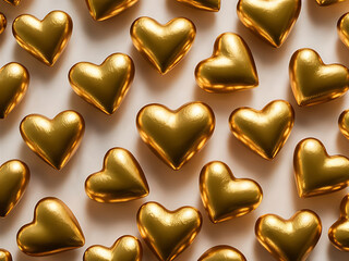 Metallic gold heart background. 