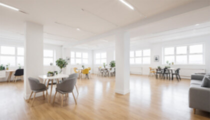 blur interior open space coffee restaurant or cafe for background
