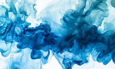 Blue ink abstract background with