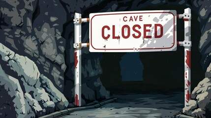 Cave closed sign