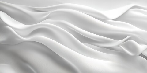 Obraz premium Soft White Fabric Draped Elegantly in Flowing Waves, Showcasing Texture and Movement During Bright Daylight