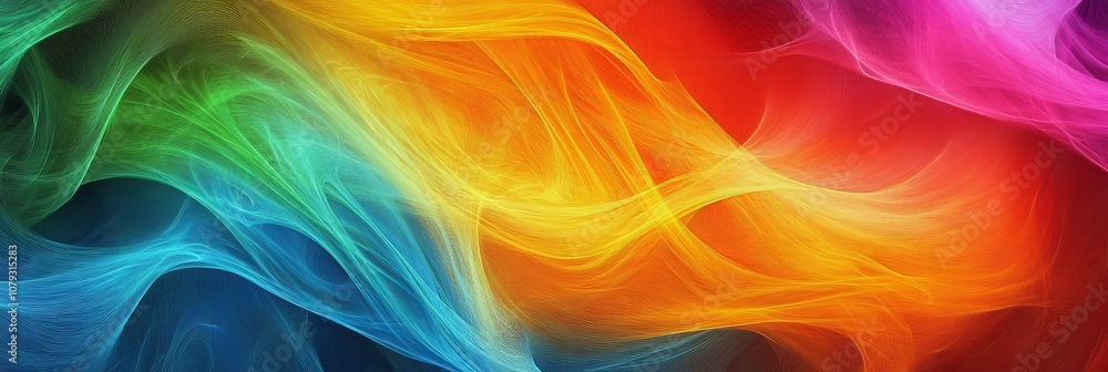 Poster spectrum flow vibrant abstract background with colorful, wavy lines and dynamic movement