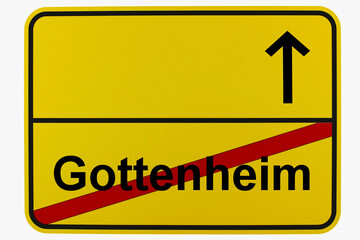 Illustration eines Ortsausgangsschildes von Gottenheim in Baden-Württemberg