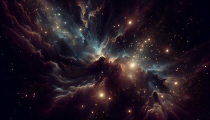 The center of milky way galaxy with stars and space dust in universe