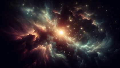 The center of milky way galaxy with stars and space dust in universe