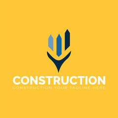 Construction building real estate repair vector logo design