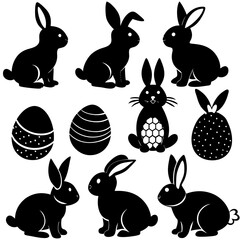 Easter Bunny Silhouette Vector,  Silhouette Bunny ,  Bunny 