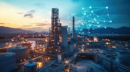Fototapeta premium AI in cement production, regulating kiln temperatures for consistency and efficiency