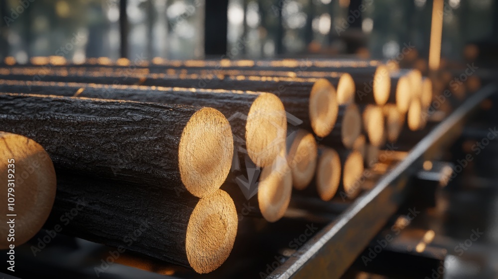 Poster ai in lumber processing, optimizing log cuts to reduce waste and maximize output