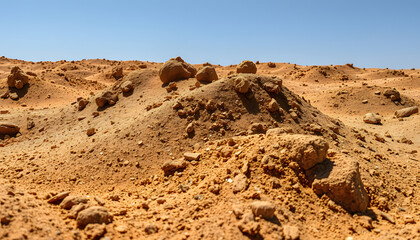 Dry soil of a desert in La Guajira, Colombia isolated with white highlights, png