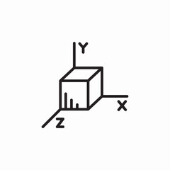 3d dimensions icon sign vector