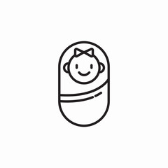 newborn girl icon sign vector