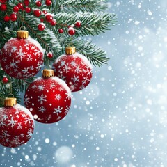 Naklejka premium Christmas snowy background with soft snowflakes and a winter atmosphere