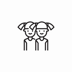 twin girls icon sign vector