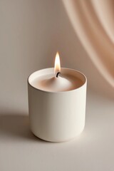 Serene Tapered Candle Design with Soft Creamy Hues and Tranquil Ambiance