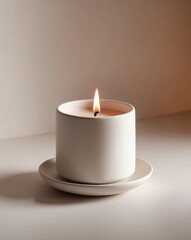 Serene Tapered Candle Design with Soft Creamy Hues and Tranquil Ambiance