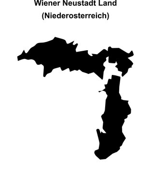 Wiener Neustadt Land blank outline map