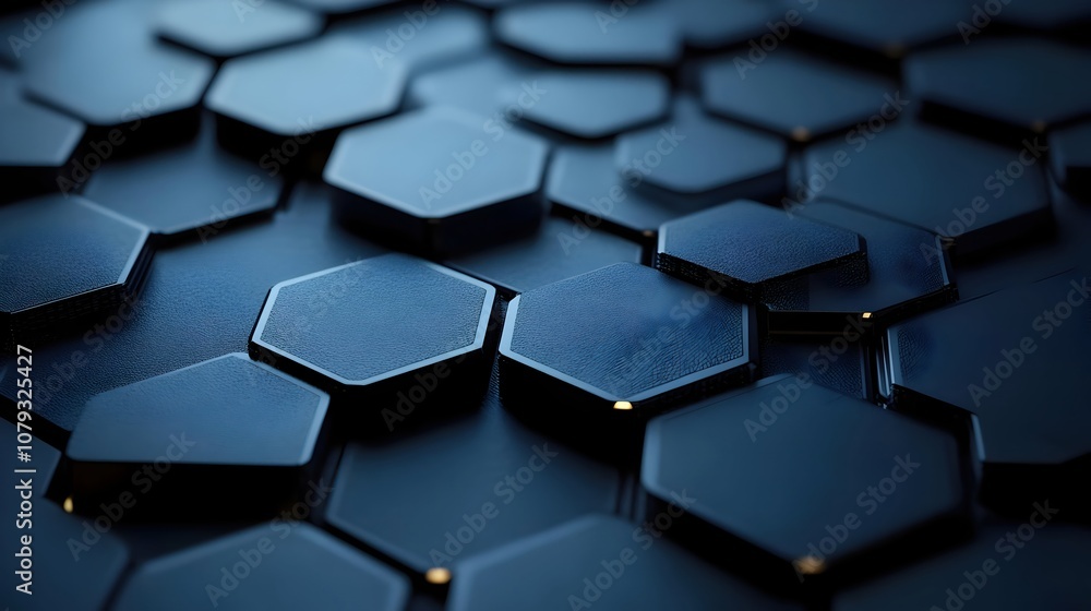 Poster abstract 3d blue hexagon pattern background