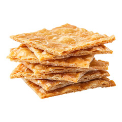Whole Grain Crackers on White Background