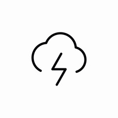 cloud bolt lightning icon sign vector