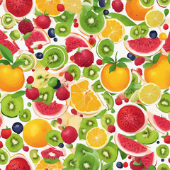 Naklejka premium fresh fruit background illustration