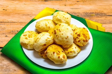 Traditional Mineiro cheese bread typical of Brazil. Cheese Breads | Pão de Queijo | Typical Brazilian Food | Breakfast Table