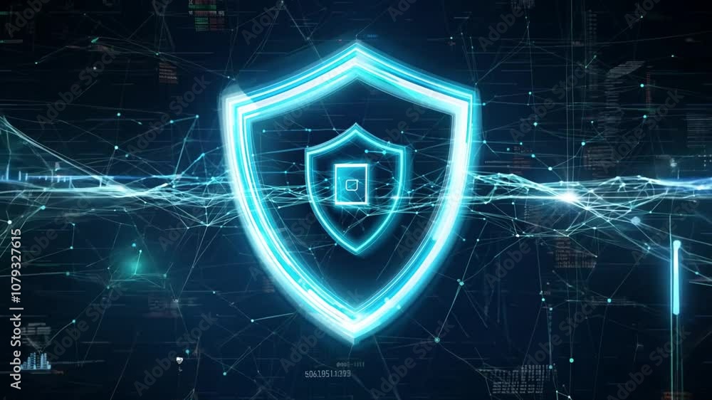 Aufkleber cyber security shield icon for data protection generative ai